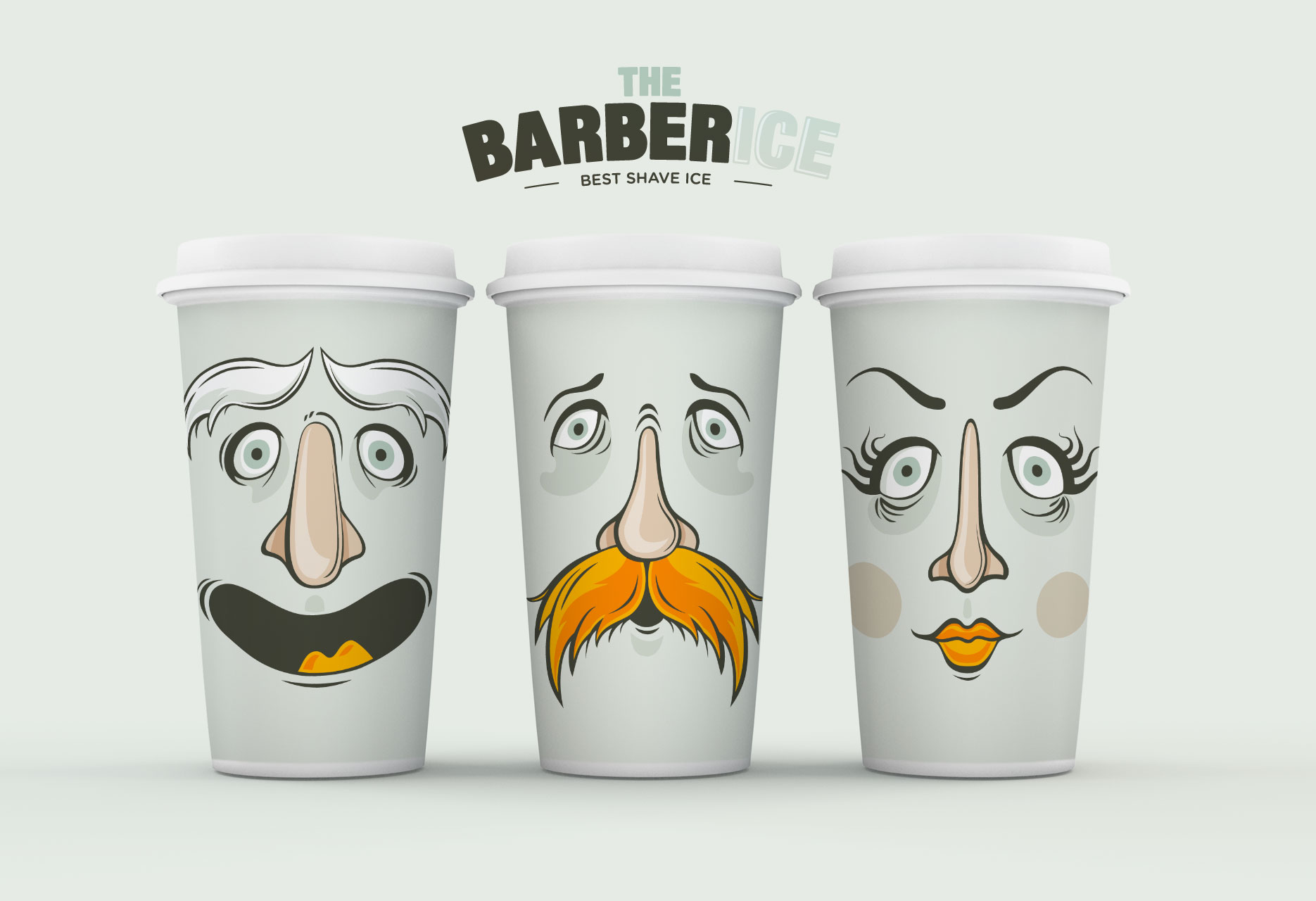 Diseño de marca para heladería Barberice - identidad corporativa / ilustración