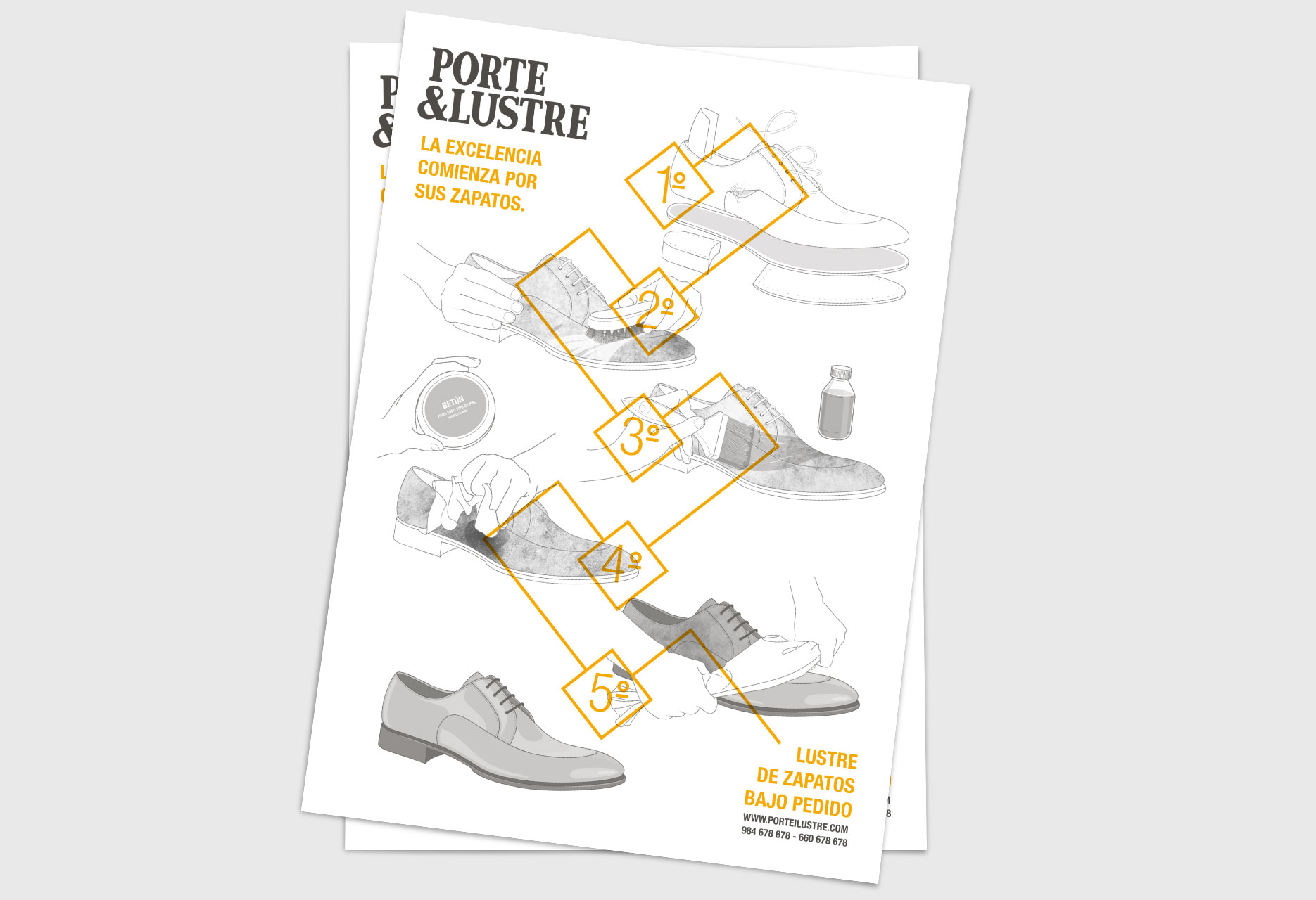 Shoeshiner brand design PORTE&LUSTRE - web design / branding / illustration - 2014