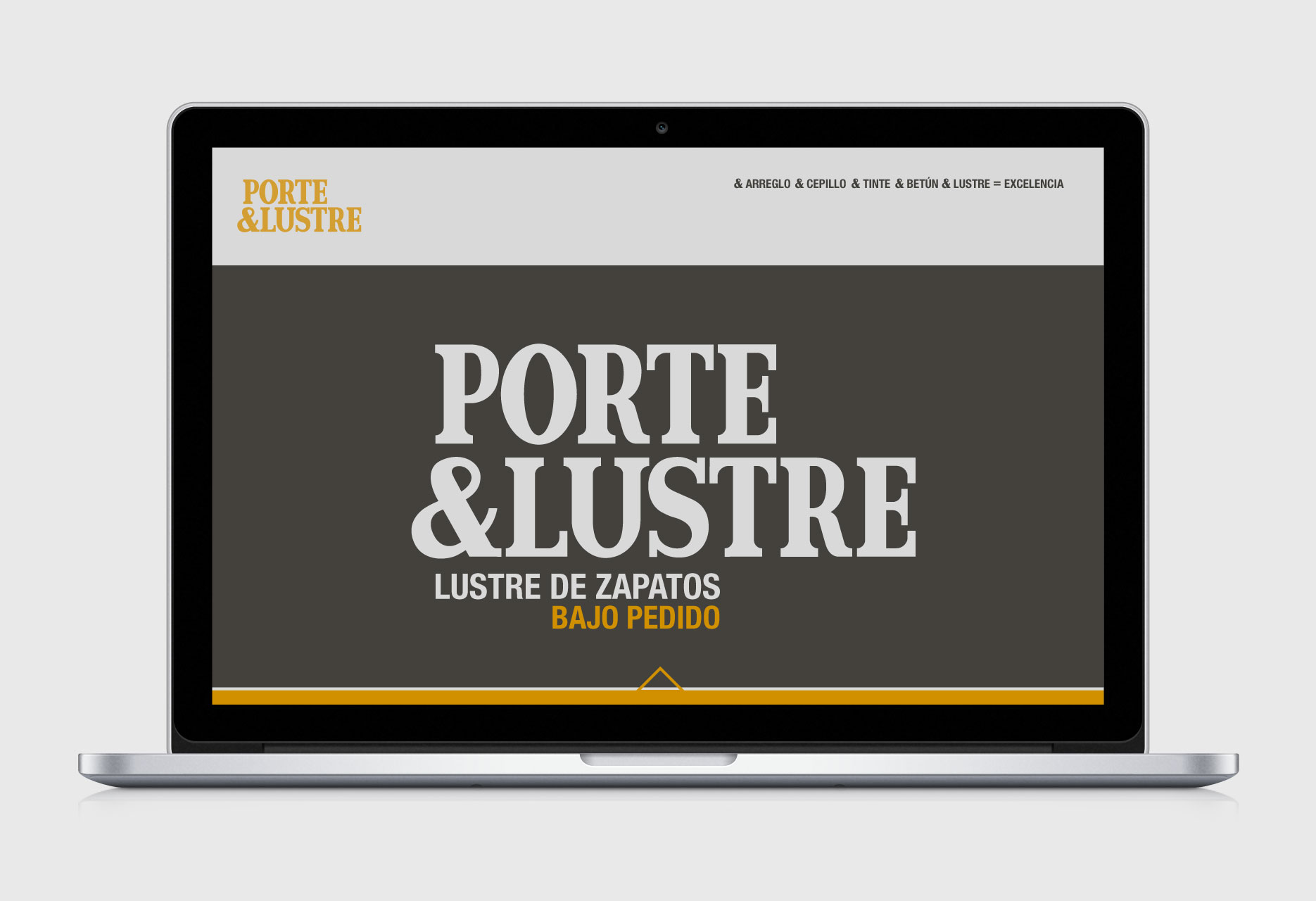 Diseño de marca para limpiabotas PORTE&LUSTRE - diseño web / identidad corporativa / ilustración