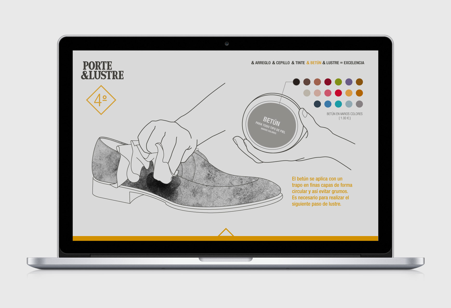 Shoeshiner brand design PORTE&LUSTRE - web design / branding / illustration - 2014