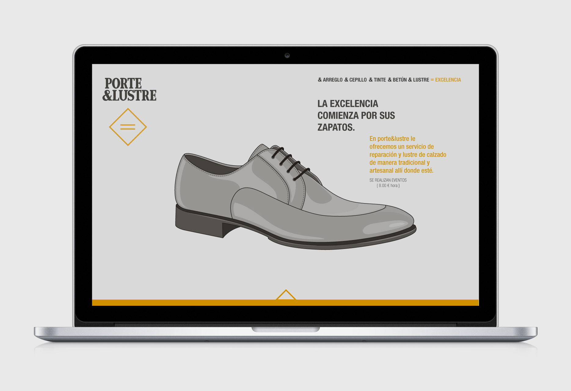 Shoeshiner brand design PORTE&LUSTRE - web design / branding / illustration