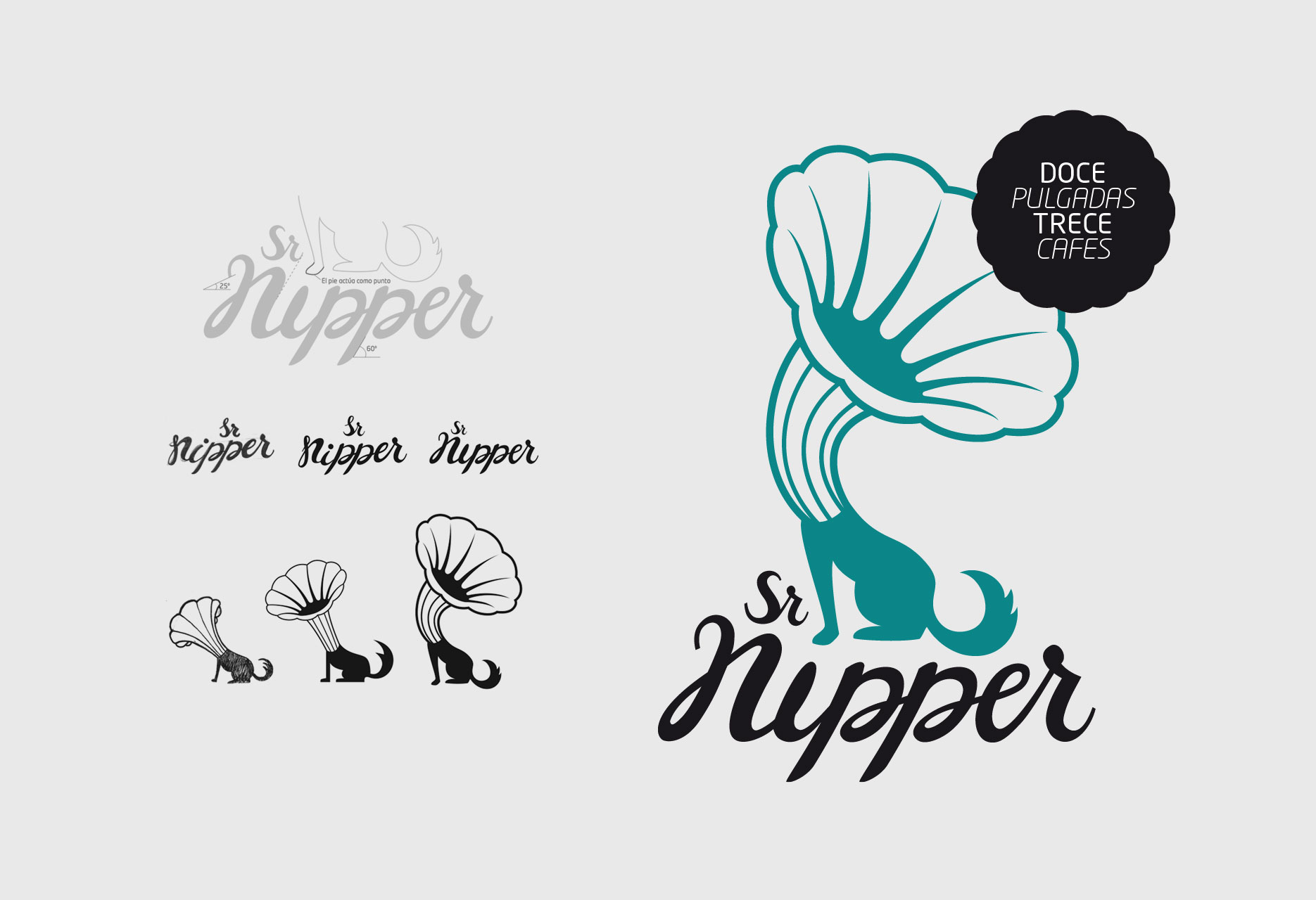 Brand design for coffee-shop Sr.Nipper - branding - 2012