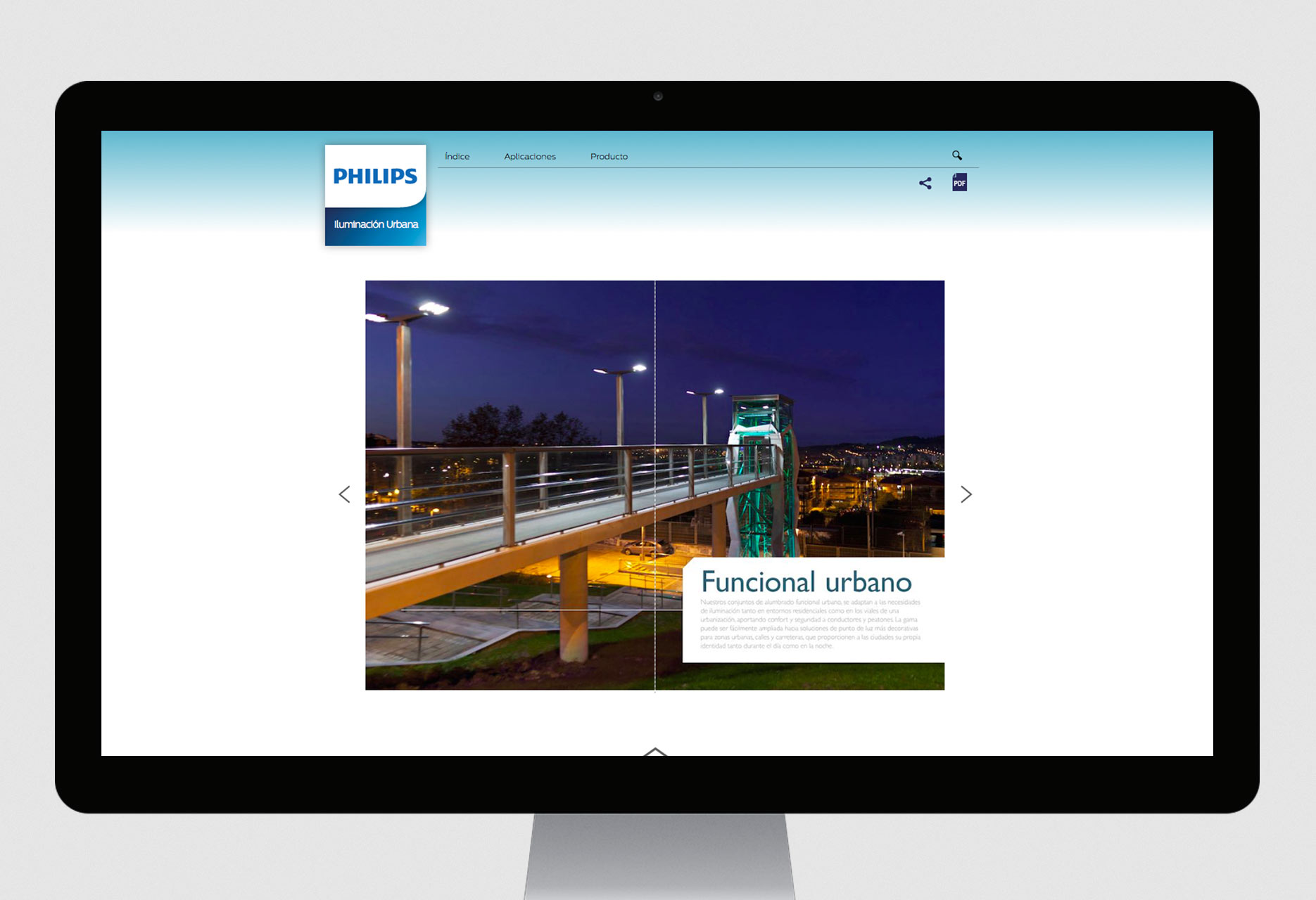 Catálogo web on-line E-Catalogo Philips - desarrollo web / gestor de contenidos