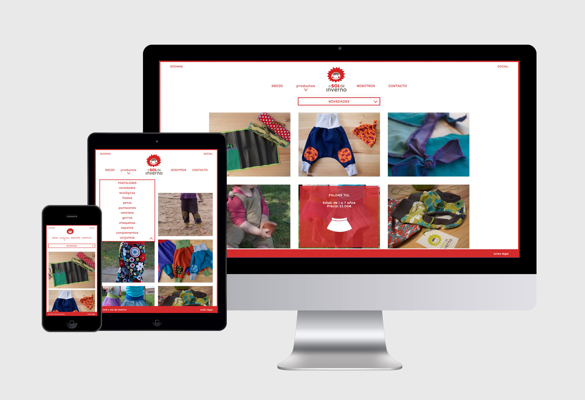 On-line store and website O sol de inverno - e-commerce / web development / responsive design / web design / CMS - 2014