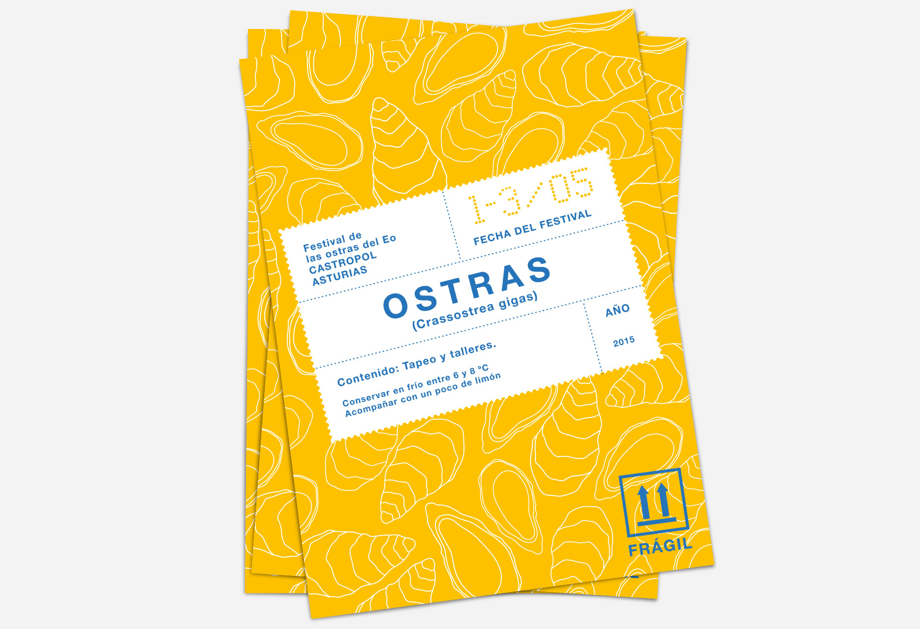 Cartel y folleto Festival Ostras del Eo - cartelería / diseño editorial