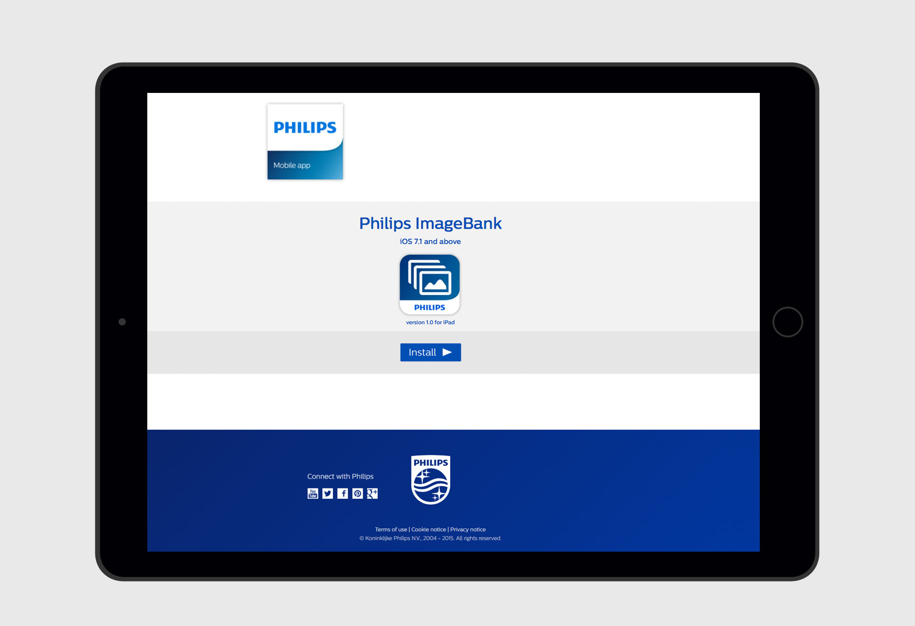 iPad application Philips Image bank - mobile app / iOS development - 2015