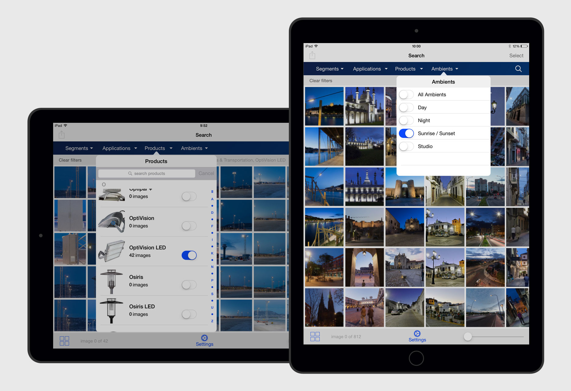 iPad application Philips Image bank - mobile app / iOS development - 2015