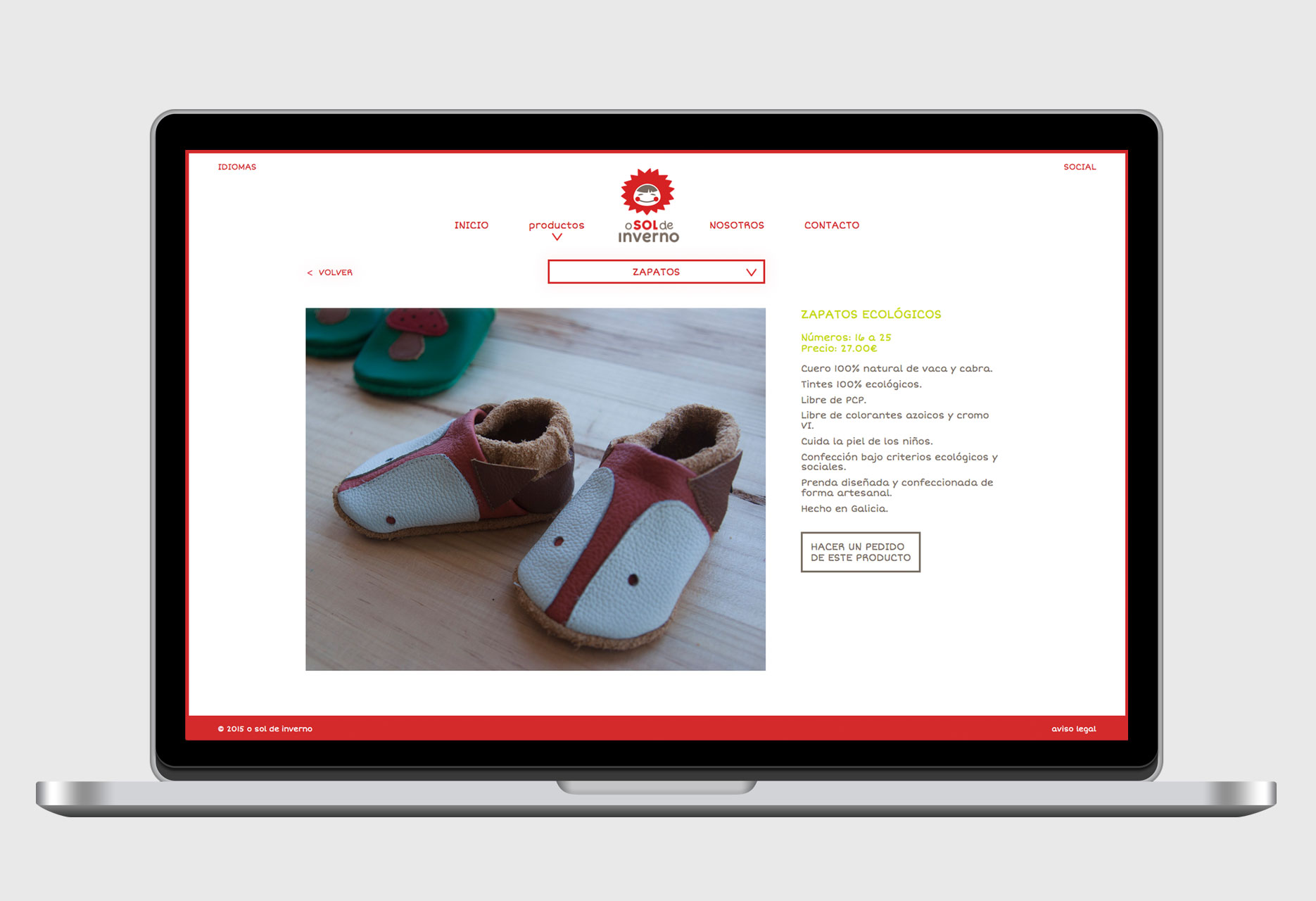 On-line store and website O sol de inverno - e-commerce / web development / responsive design / web design / CMS