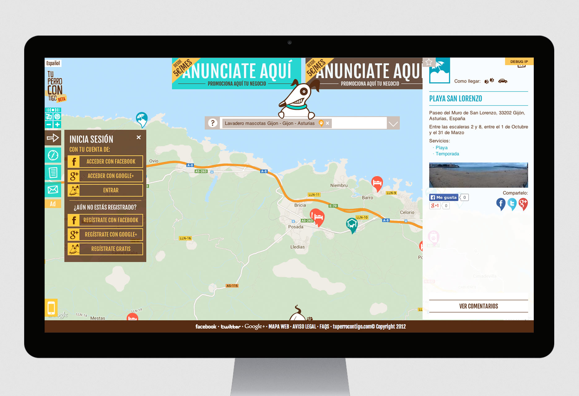 Social net website Tu perro contigo - mobile app / web development / responsive design / web design / CMS - 2012