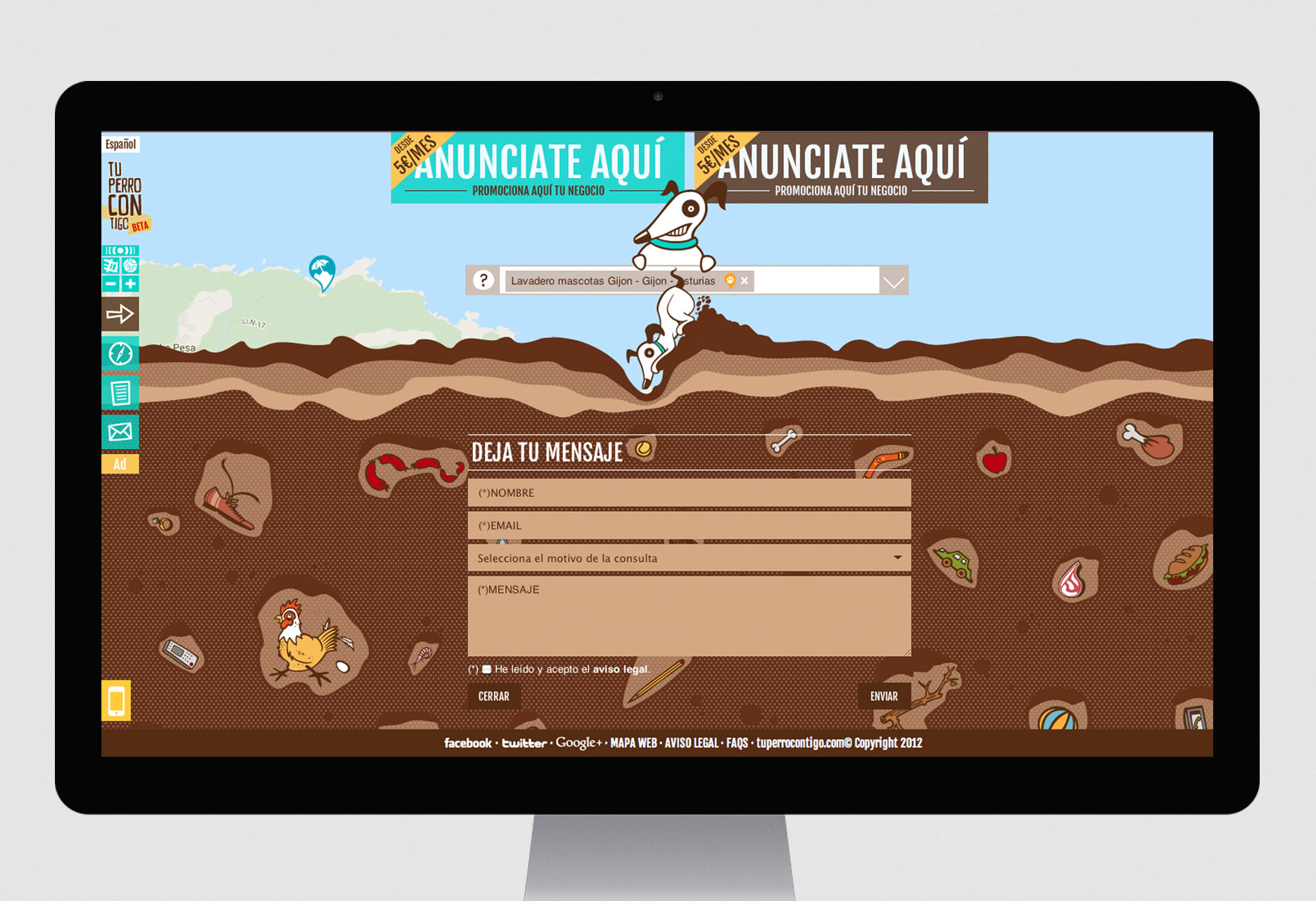Social net website Tu perro contigo - mobile app / web development / responsive design / web design / CMS - 2012